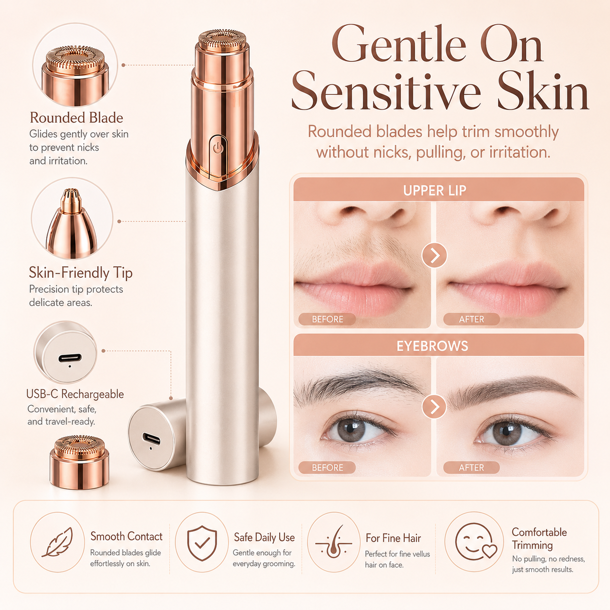 🔥2 in 1 Facial & Eyebrow Hair Trimmer