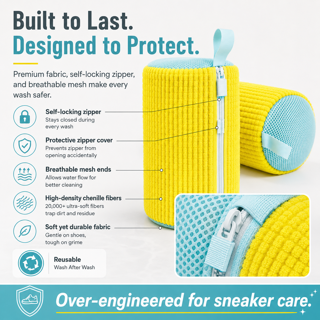 Shoe washing bag