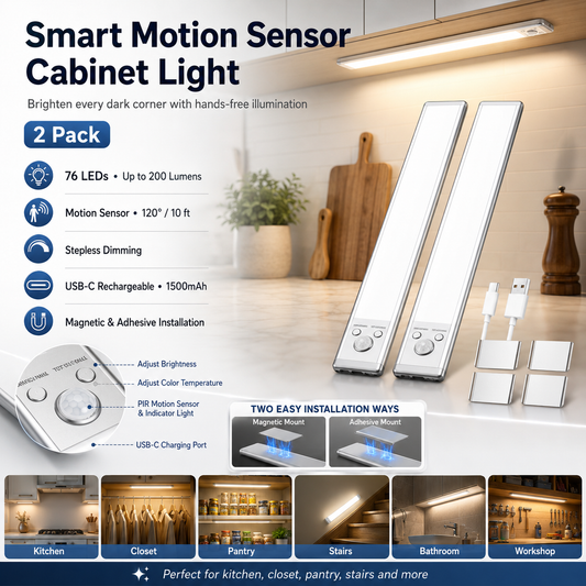 💡 Smart Motion Sensor Under Cabinet Lights