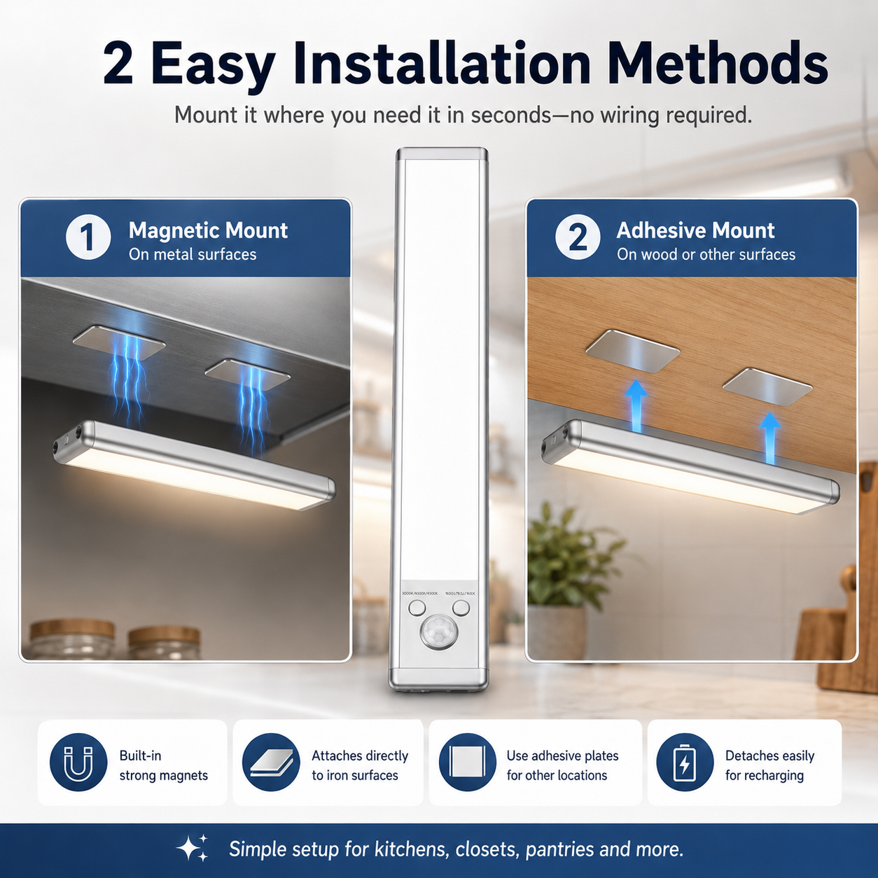 💡 Smart Motion Sensor Under Cabinet Lights