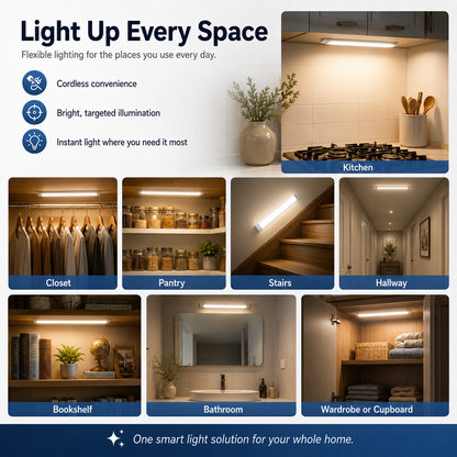 💡 Smart Motion Sensor Under Cabinet Lights