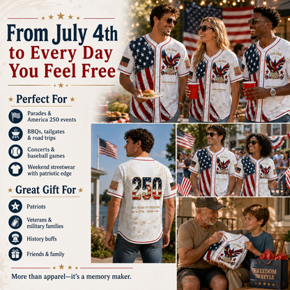 🚀 Men's USA 250th Anniversary Baseball Jersey