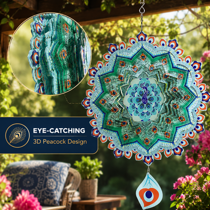 🔥Hot Sale｜Hanging Metal Wind Spinner🦚 Bring Your Garden to Life with Mesmerizing Peacock Magic