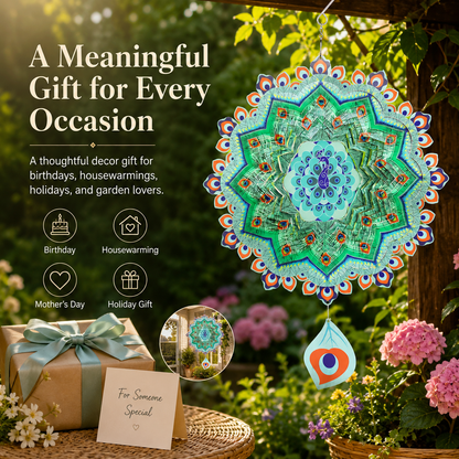 🔥Hot Sale｜Hanging Metal Wind Spinner🦚 Bring Your Garden to Life with Mesmerizing Peacock Magic