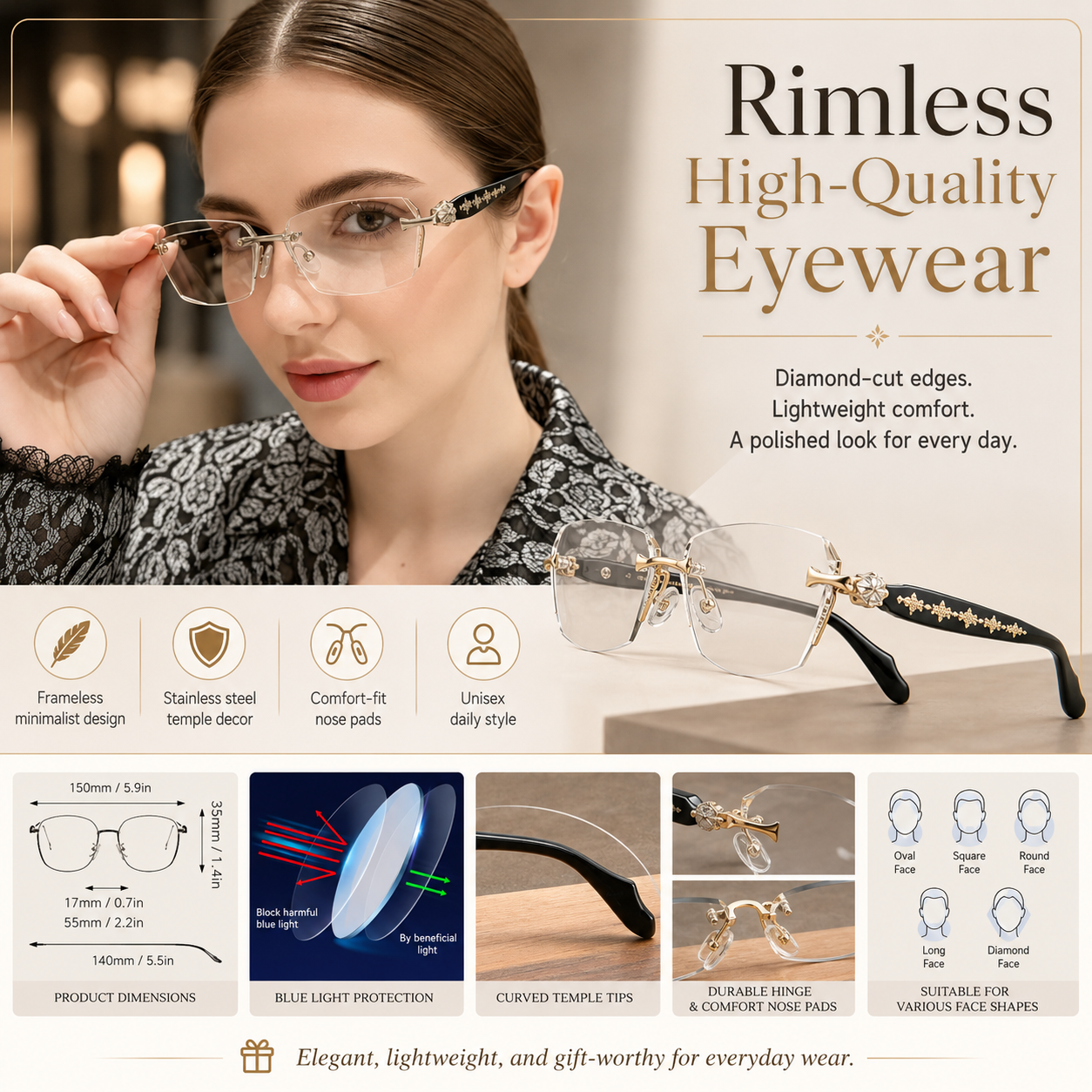 🔥Rimless High Quality Eyewear