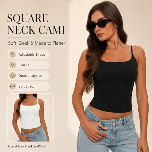🔥 Sexy & Versatile Square Neck Cami