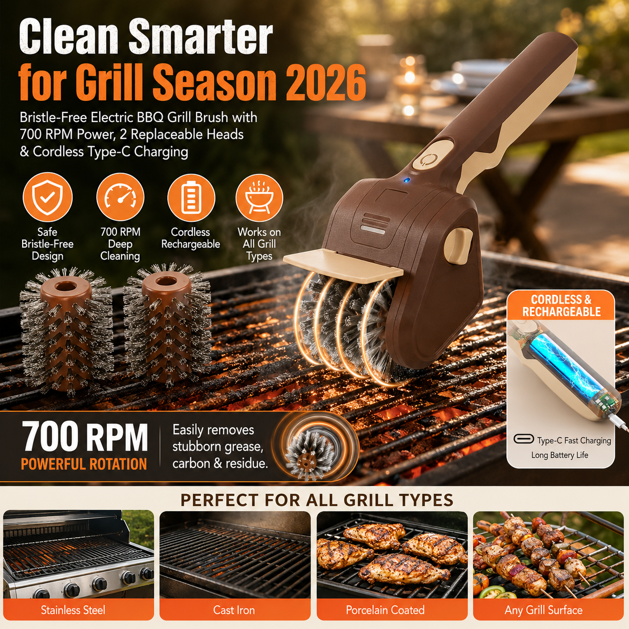 🔥Electric BBQ Grill Brush