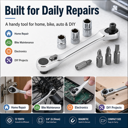 Buy 1 Get 1 Free 🔧Mini Double End Ratchet Wrench