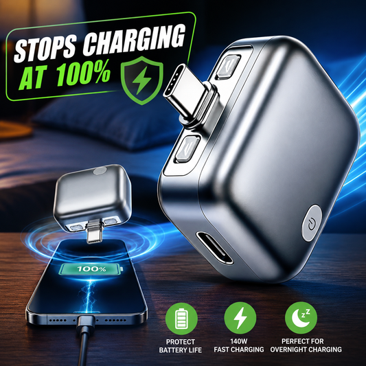 140W Smart Auto Stop Charging Adapter – Battery Protector with Auto Cut-Off at 100%