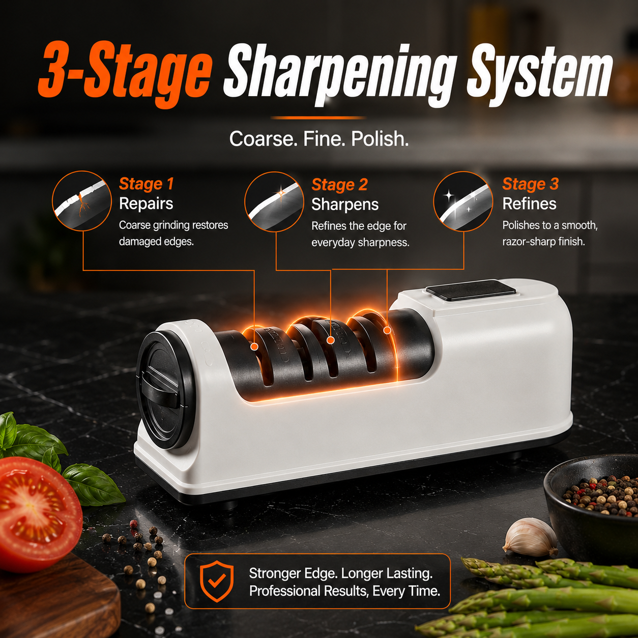 🔪50% OFF TODAY⚡ 3-Stage Electric & Manual Knife Sharpener