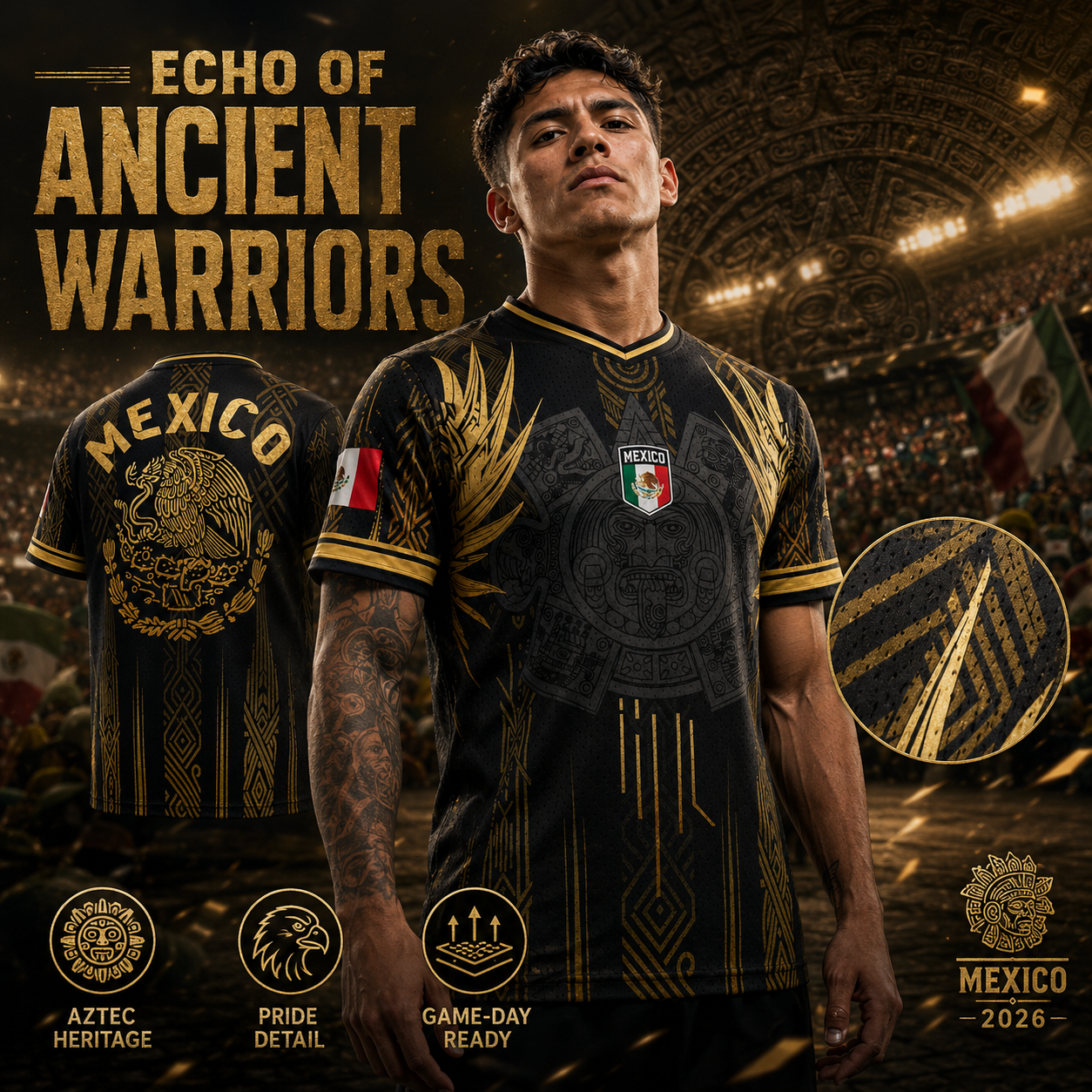 🔥Hot Sale｜1K+ Sold Today⚽️Mexico Aztec Football Shirt