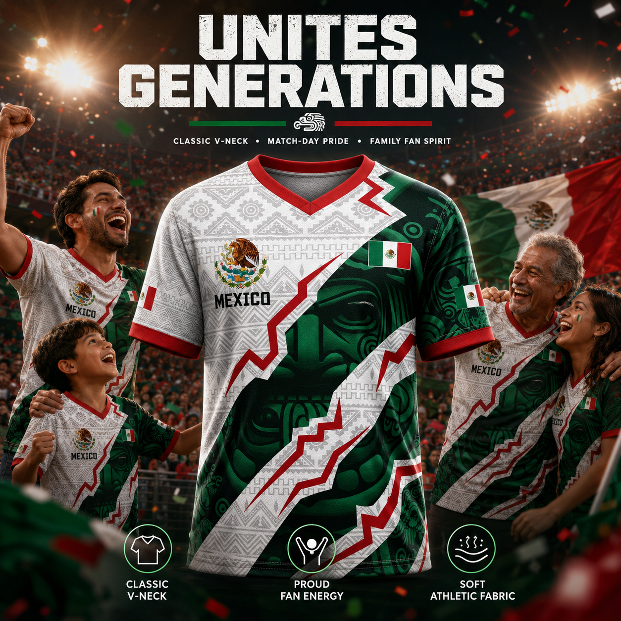 ⚽️ Mexico Aztec Calendar Soccer Jersey 2026