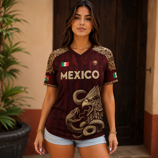 ⚽ 2026 Mexico Burgundy Sports Tee