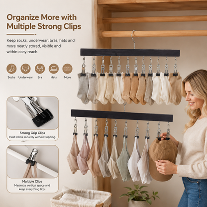 🔥 Must-Have Home Organizer | Wooden Hanging Clip Organizer