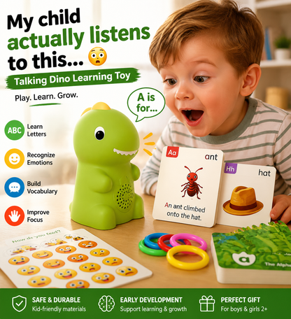 🦖 Interactive Talking Dinosaur Learning Toy Set – Early Education Kit for Kids (Alphabet, Emotion & Cognitive Development)