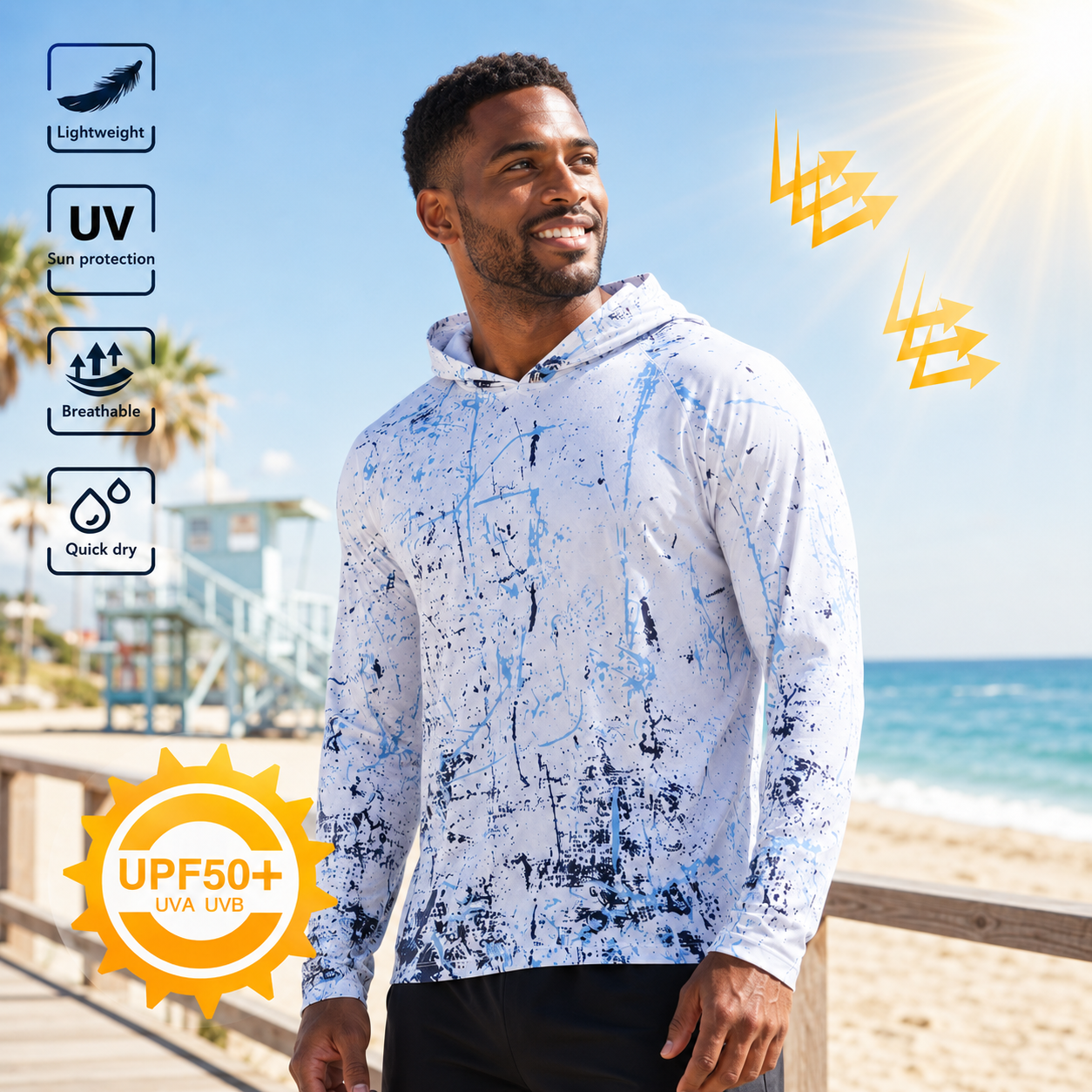 🎁HOT 49% OFF Today  Men’s UPF 50+ Swim & Outdoor Sun Hoodie