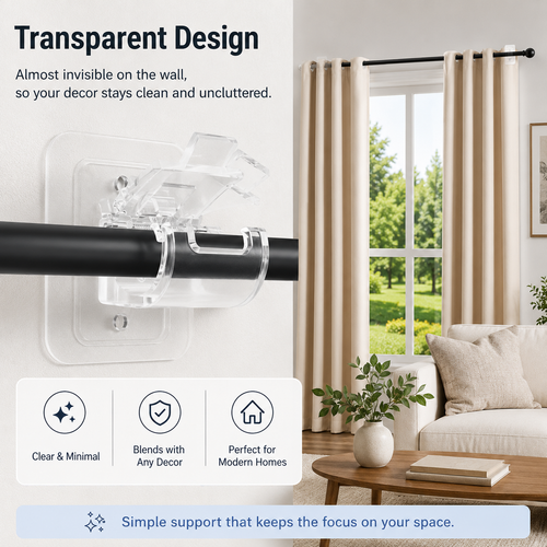 🔥Curtain Rod Brackets with Clips