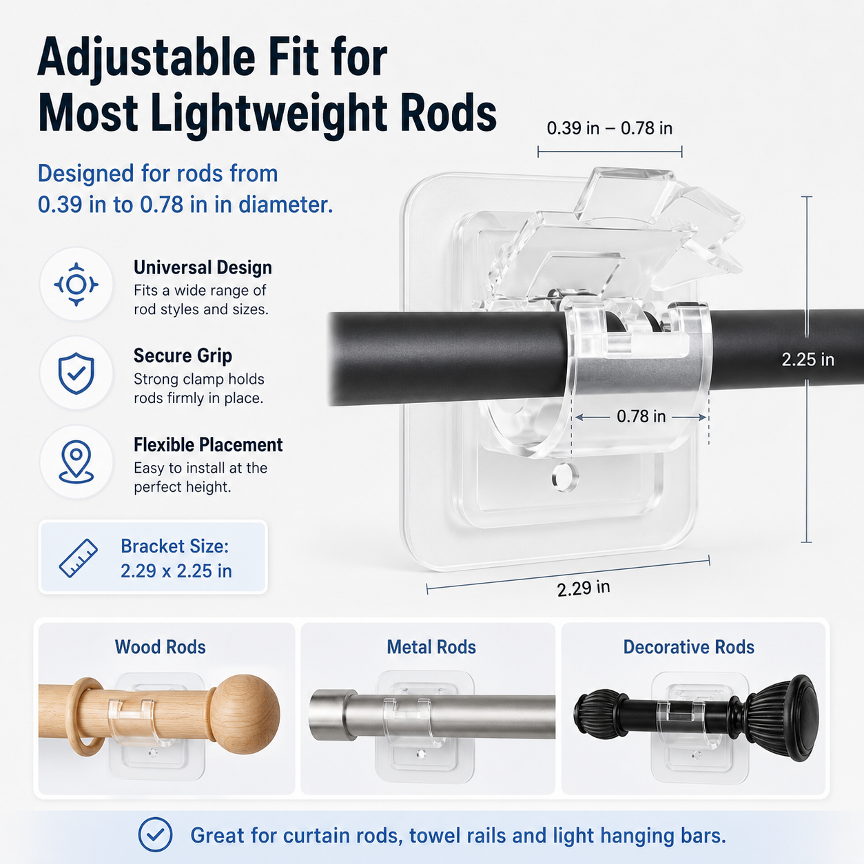 🔥Curtain Rod Brackets with Clips