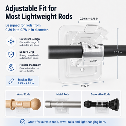 🔥Curtain Rod Brackets with Clips