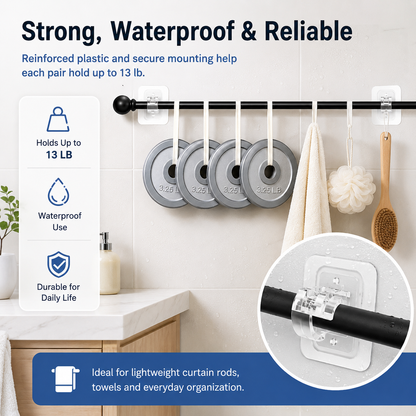 🔥Curtain Rod Brackets with Clips