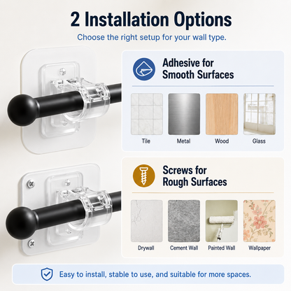 🔥Curtain Rod Brackets with Clips