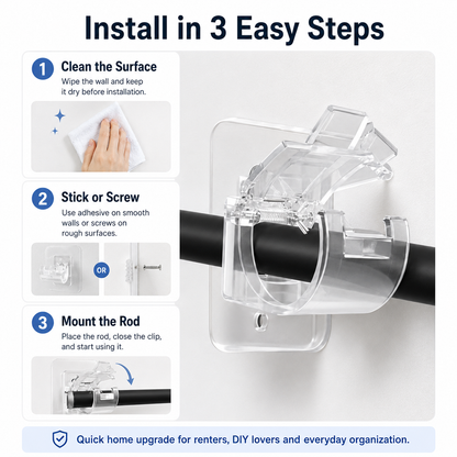 🔥Curtain Rod Brackets with Clips
