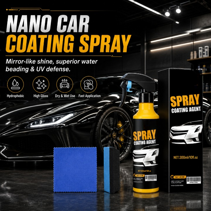 🚗 The Ultimate Mirror-Finish Nano Spray Coating – Professional Water Beading & UV Defense