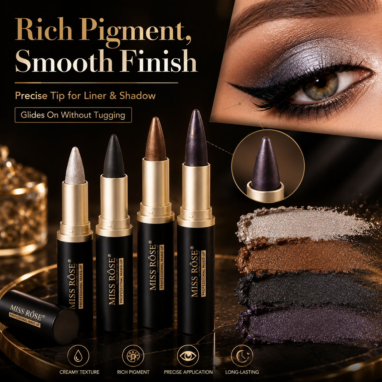 ✨ Hot Sale | 2-Pcs Waterproof Black Gel Eyeliner Set