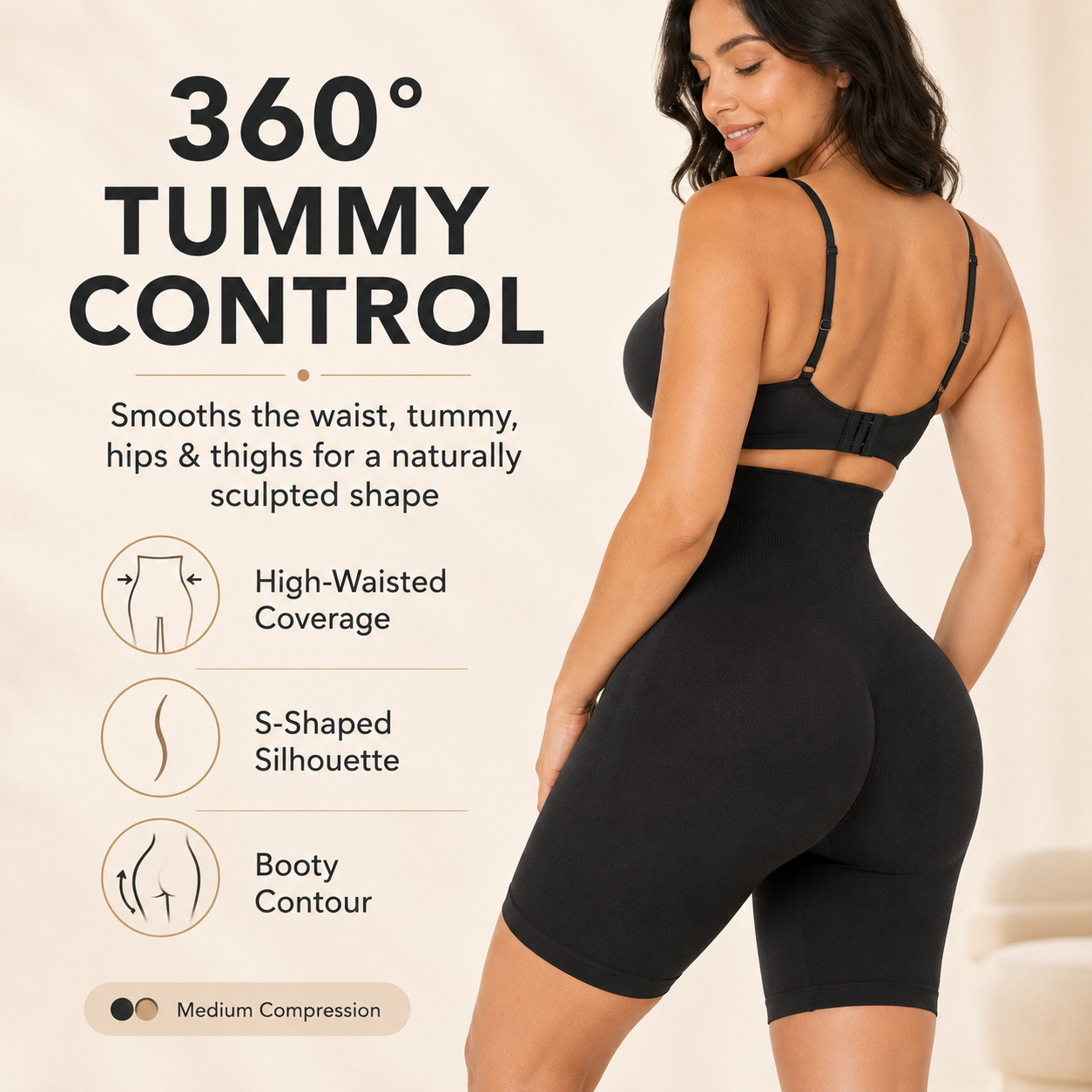 ✨ High-Waisted Seamless Shapewear Shorts