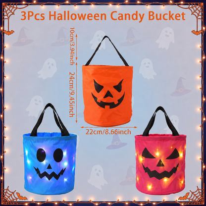 🎃Glow-Up Halloween LED Trick-or-Treat Candy Bucket Set