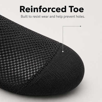 Mesh No-Show Socks – Anti-Slip Heel, Zero-Bulk Comfort