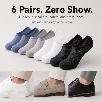 Mesh No-Show Socks – Anti-Slip Heel, Zero-Bulk Comfort