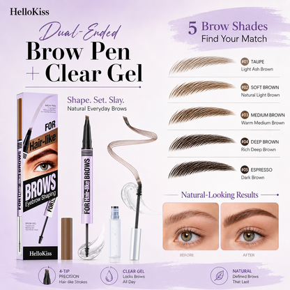 🔥 Hot Sale | Waterproof 2-in-1 Micro-Fork Eyebrow Pen & Setting Gel