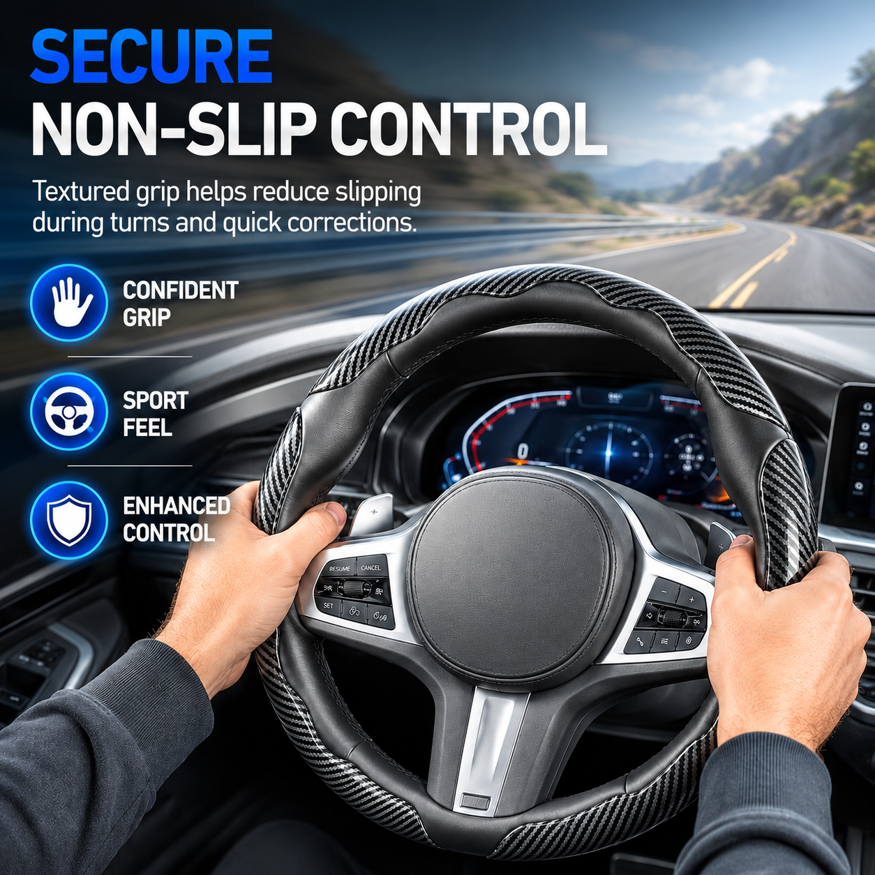 🏁 Car Non-Slip Sport Steering Wheel Cover