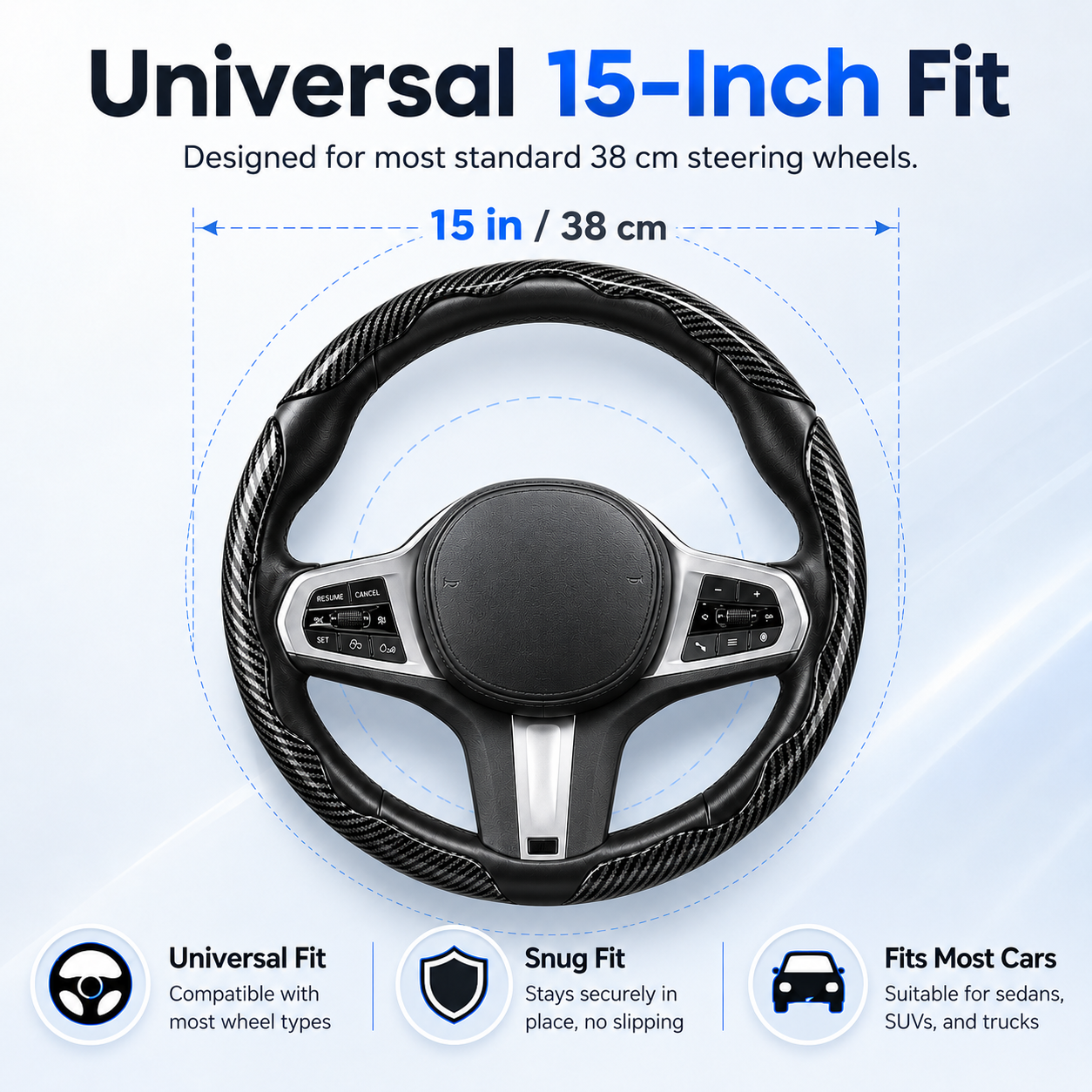 🏁 Car Non-Slip Sport Steering Wheel Cover
