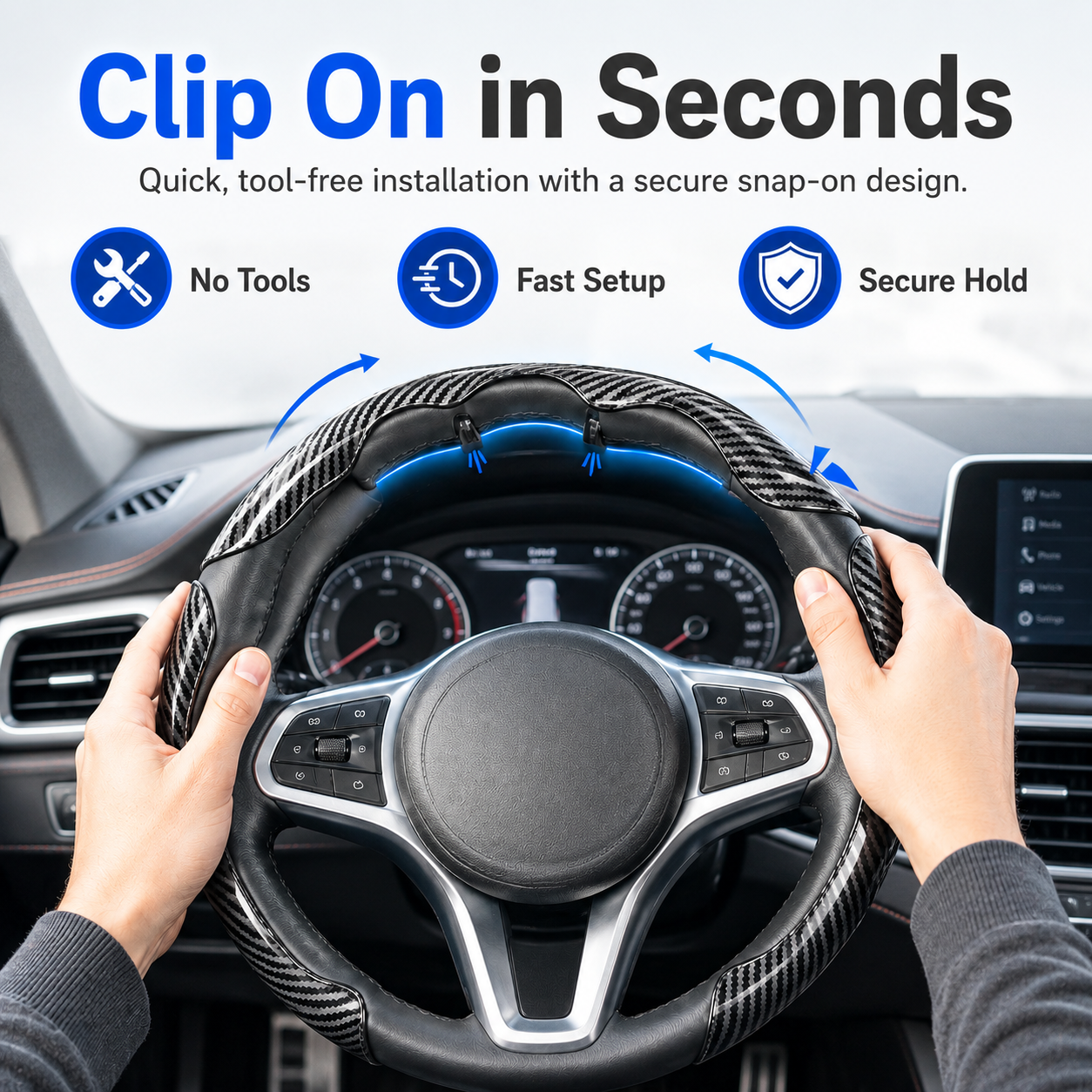 🏁 Car Non-Slip Sport Steering Wheel Cover