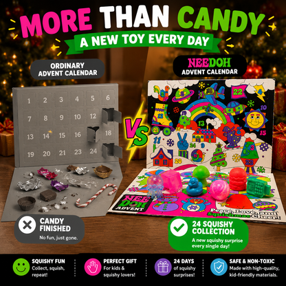 🎄 24-Day Squishy Christmas Advent Calendar – 24 Surprise Sensory Toys For Kids
