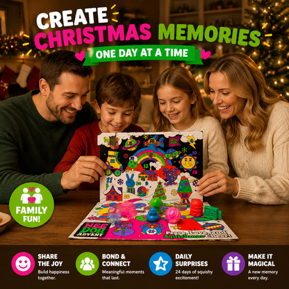 🎄 24-Day Squishy Christmas Advent Calendar – 24 Surprise Sensory Toys For Kids