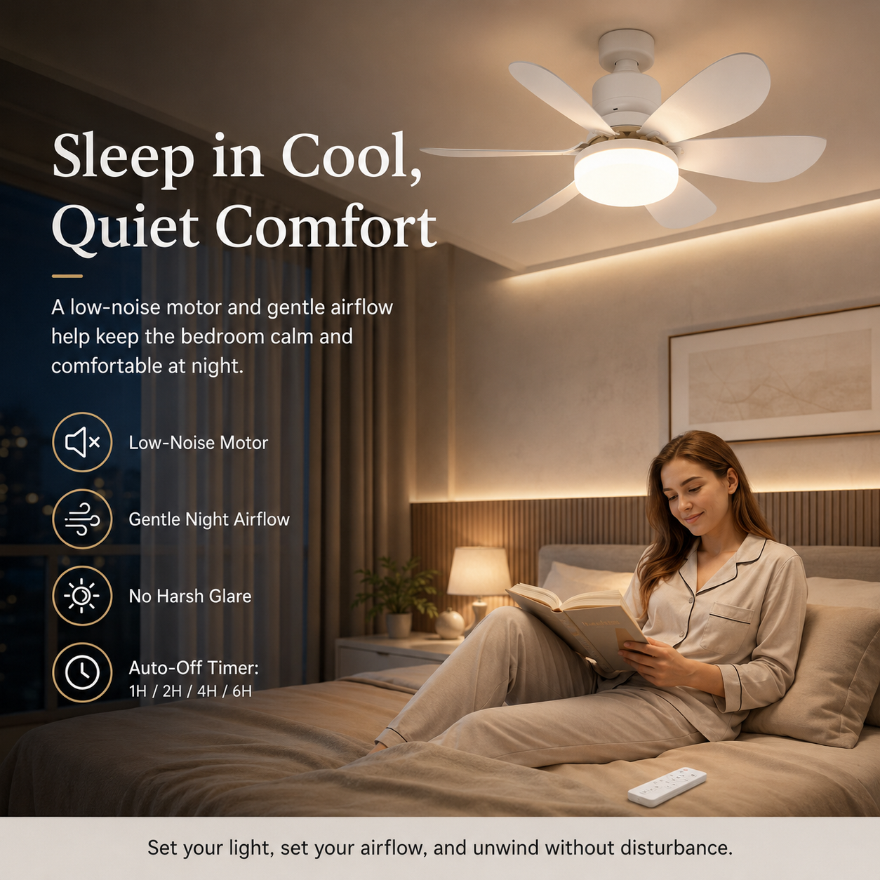 Modern Dimmable E27 LED Fan Light 