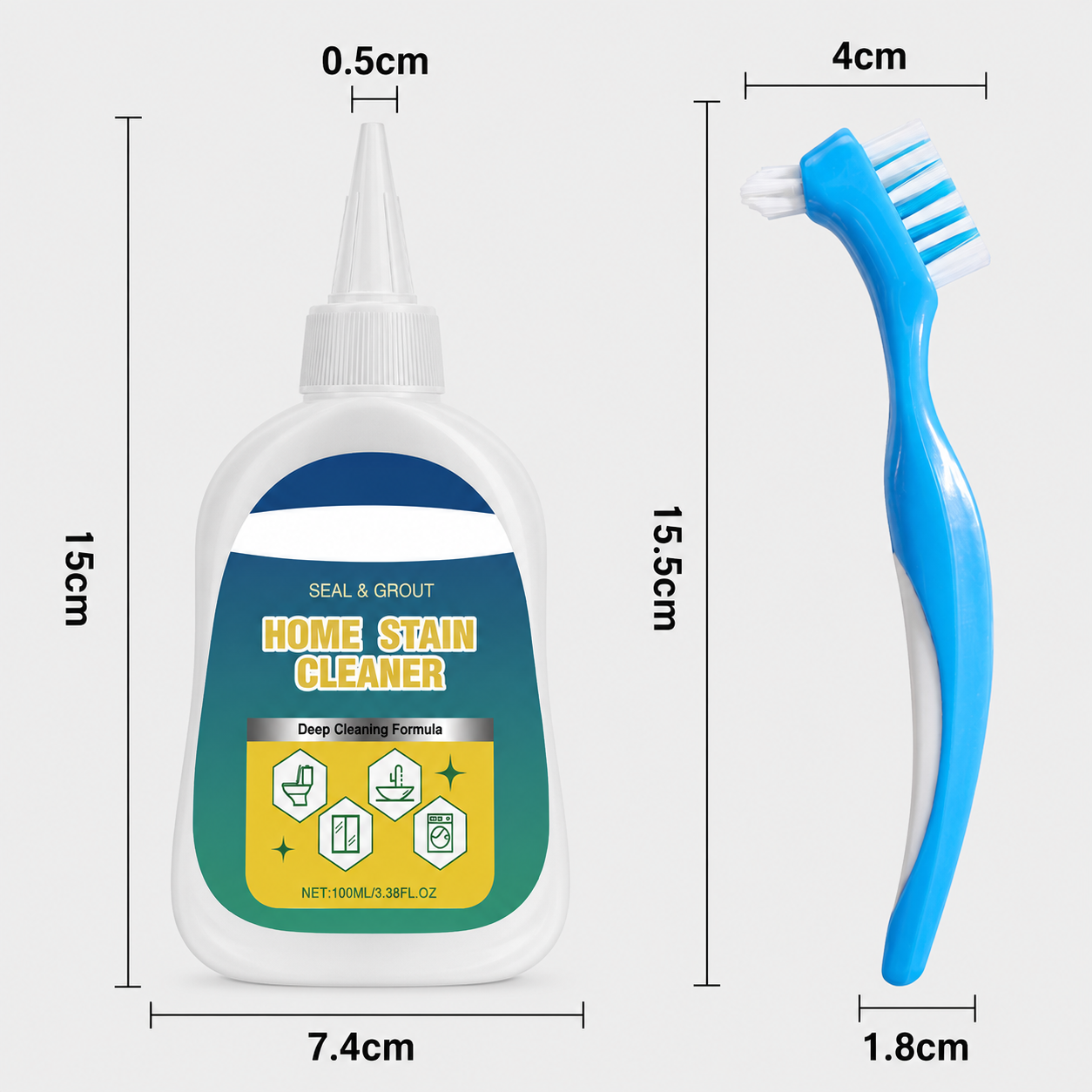 Heavy-Duty Mold Remover Gel with Scrub Brush