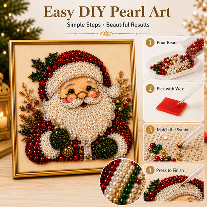 🧘Relaxing & Beginner-Friendly - 🎨💎DIY Christmas Pearl Diamond Painting Art Kit