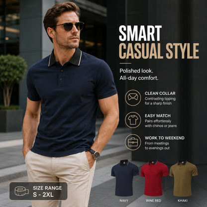 👕 Men's Stylish Polo Shirt | 49% OFF Today!