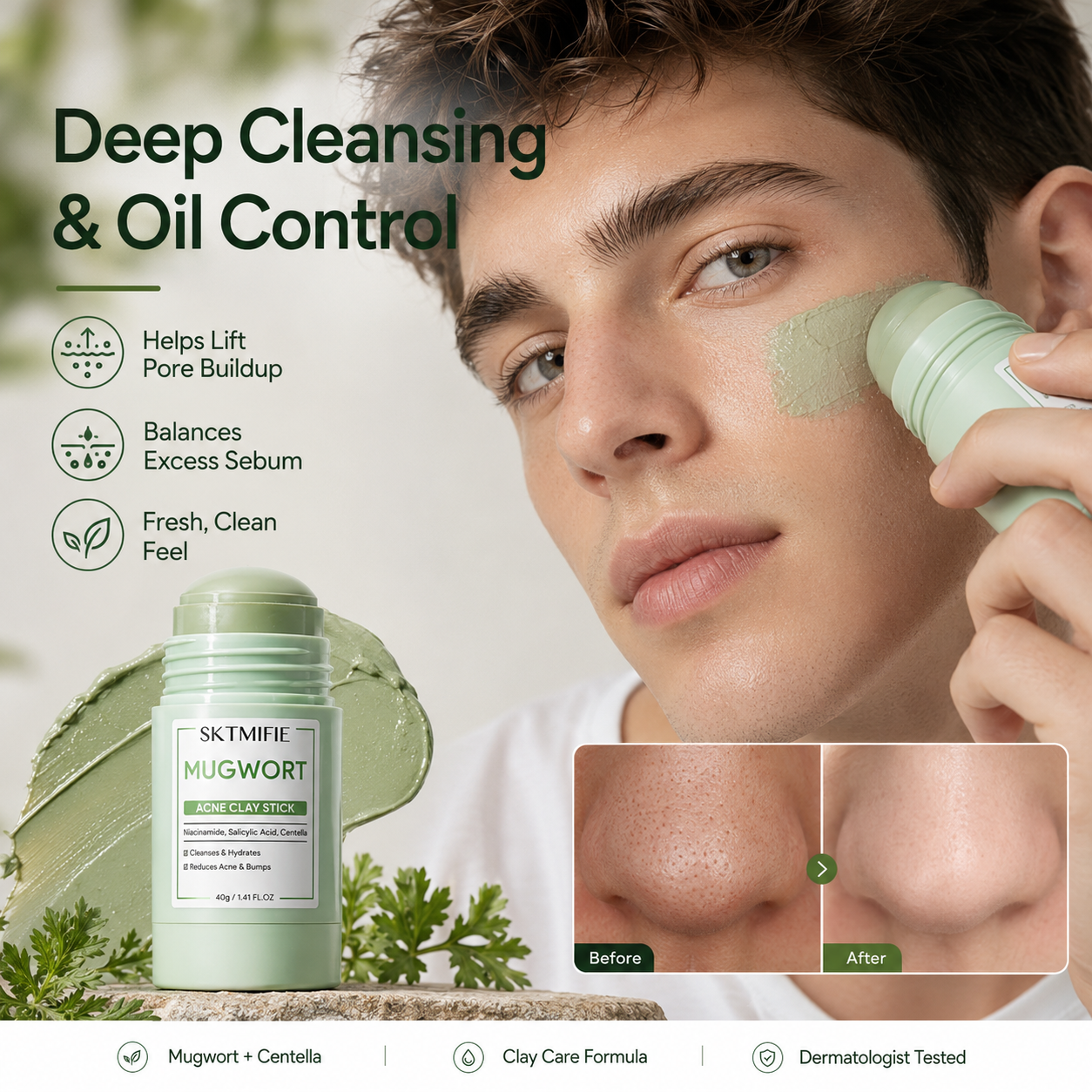 🌿Clay Mask Stick Series—3 Clay Mask Sticks Targeting Various Skin Concerns