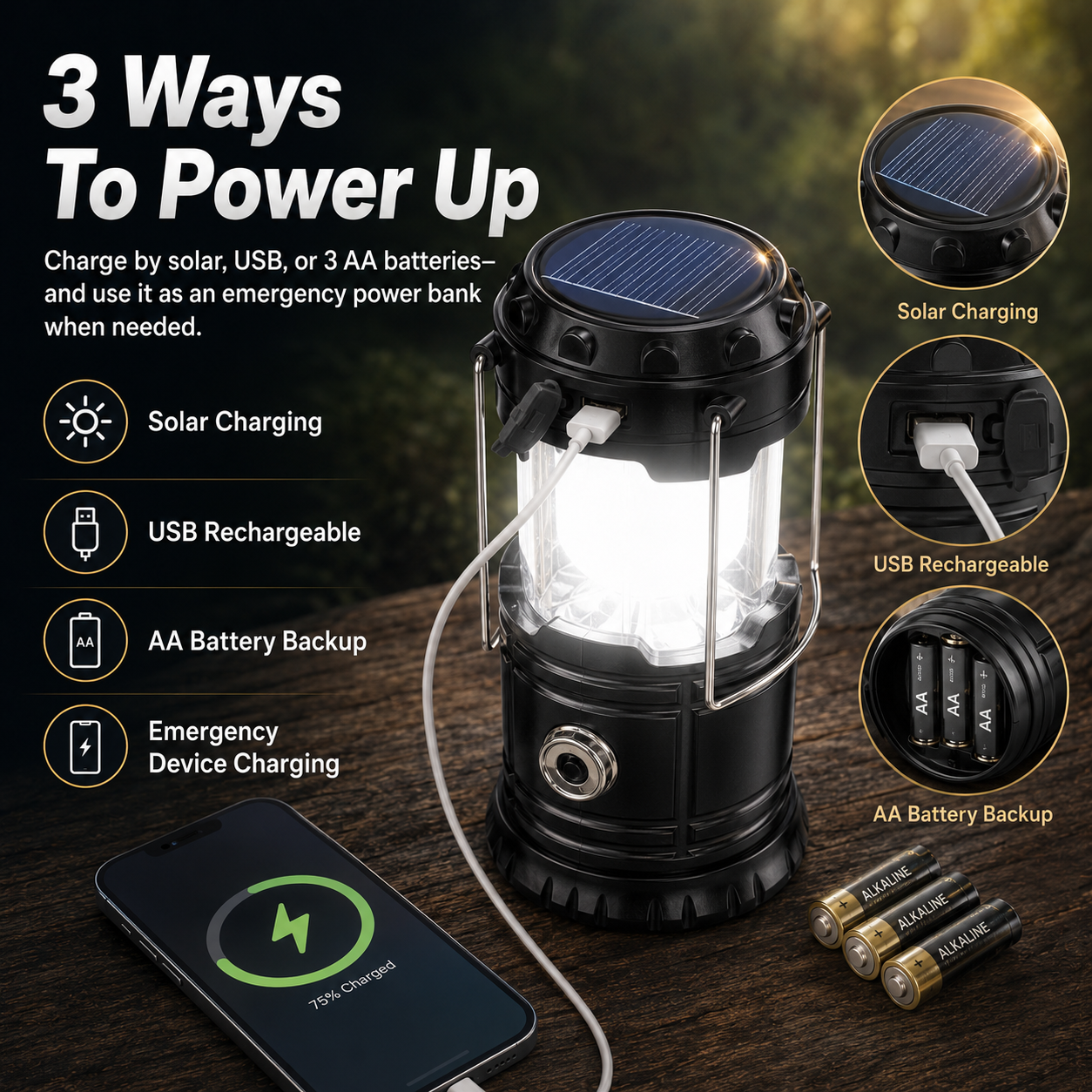 🔦 The Ultimate 3-in-1 Collapsible Camping Lantern