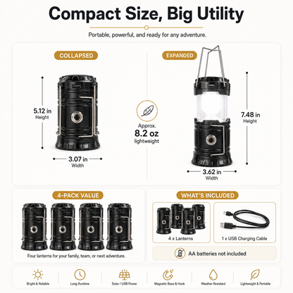 🔦 The Ultimate 3-in-1 Collapsible Camping Lantern