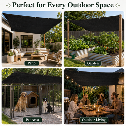 🏕️10x13ft 90% Blackout Shade Tarp – UV Mesh w/ Rivets for Patio, Garden & Camping