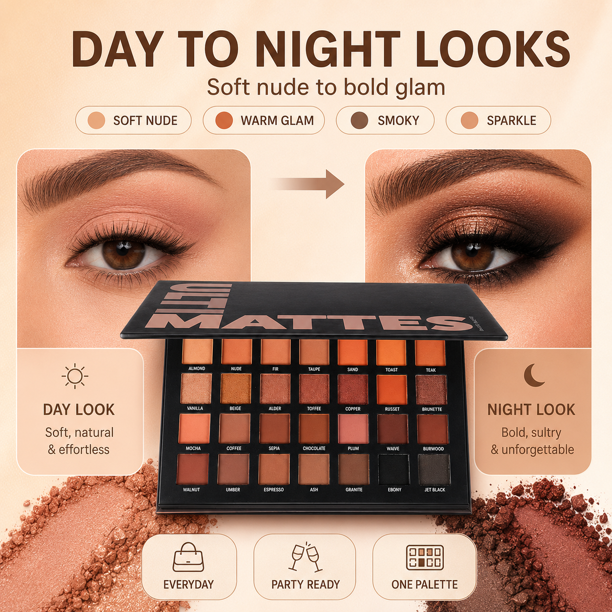 🔥Eye And Face Palette - 35 Pigmented Shades + Magnetic Pans