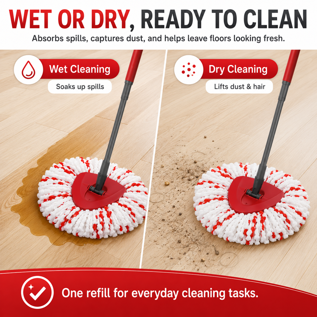 3-Pack Deep Clean Mop Heads – 40%  Power