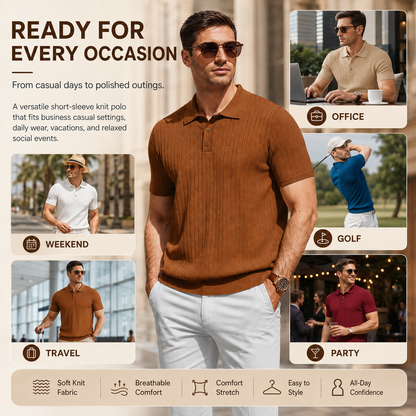 🏌️‍♂️ MEN’S KNIT POLO SHIRT – ULTIMATE LIGHTWEIGHT COMFORT