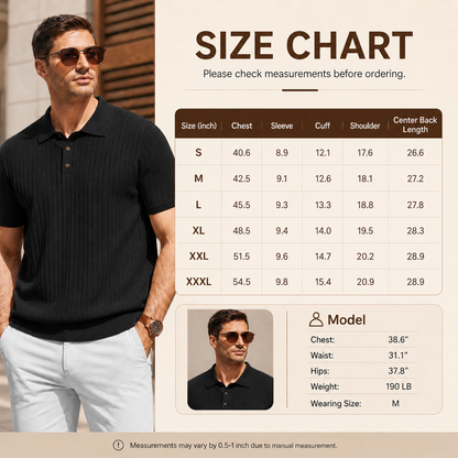 🏌️‍♂️ MEN’S KNIT POLO SHIRT – ULTIMATE LIGHTWEIGHT COMFORT